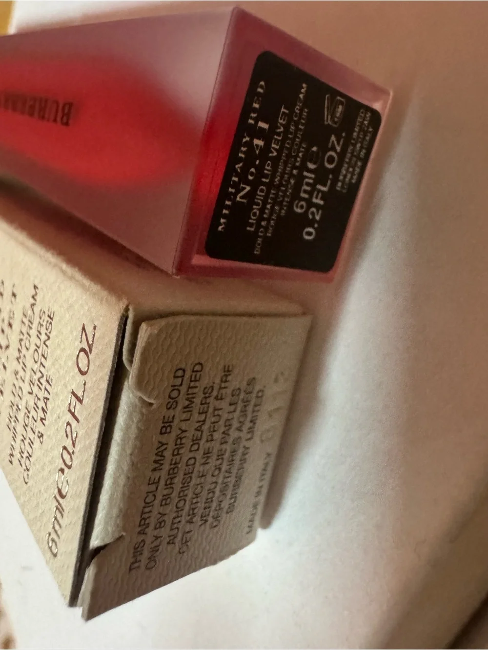 BNIB Burberry Liquid Lip Velvet - Military Red No. 41 (Discontinued)